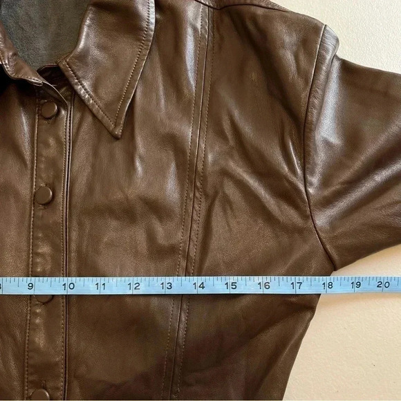 Zara Faux Leather Bodycon Long Sleeve Dress Front Buttons Sz XS In Brown - Picture 11 of 13